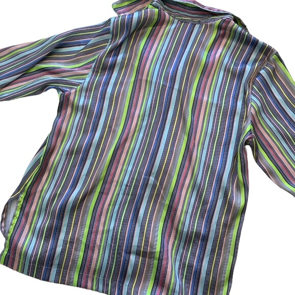 Victoria's Secret Satin Striped Pajama Shirt SZ M - Picture 3 of 13